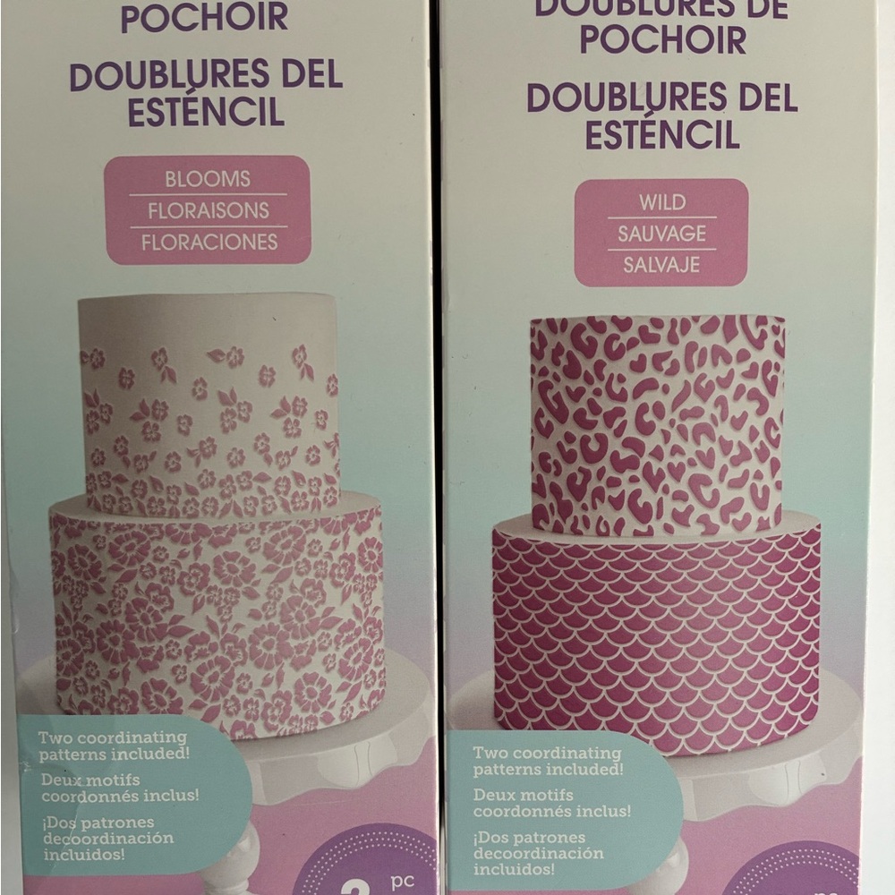 Cake stencil liners set